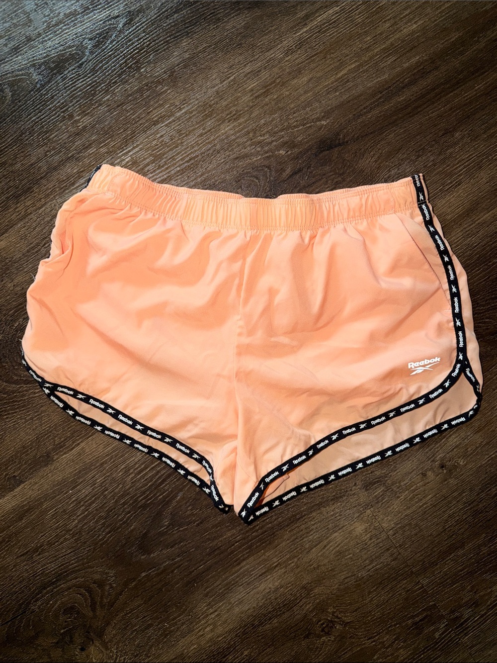 Reebok Women’s Peach Athletic Shorts with Black Trim